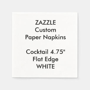 Serviette En Papier Zazzle Custom Small WHITE Cocktail Papier à cockta