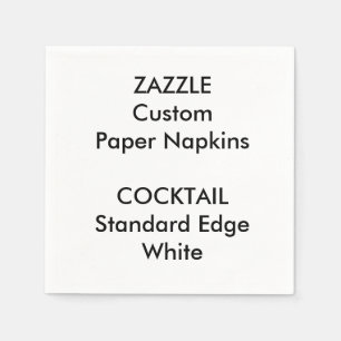 Serviette En Papier Zazzle Custom Small WHITE Cocktail Papier à cockta