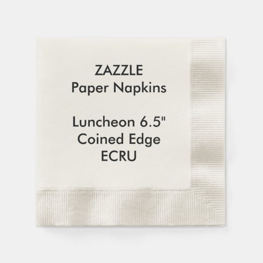 Serviette En Papier ZAZZLE ECRU Personnalisé Poupée Papier de déjeuner (Devant)