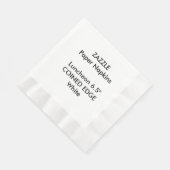 Serviette En Papier ZAZZLE Personnalisé BLANC Couvert Pinglerie Papier (Coin)