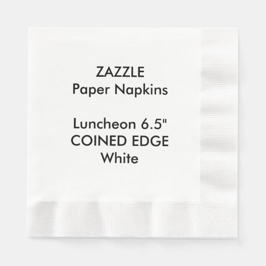 Serviette En Papier ZAZZLE Personnalisé BLANC Couvert Pinglerie Papier (Devant)