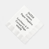 Serviette En Papier Zazzle Personnalisé BLANC Poupée Papier de déjeune (Coin)