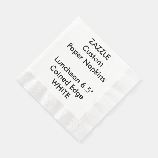 Serviette En Papier Zazzle Personnalisé BLANC Poupée Papier de déjeune (Coin)