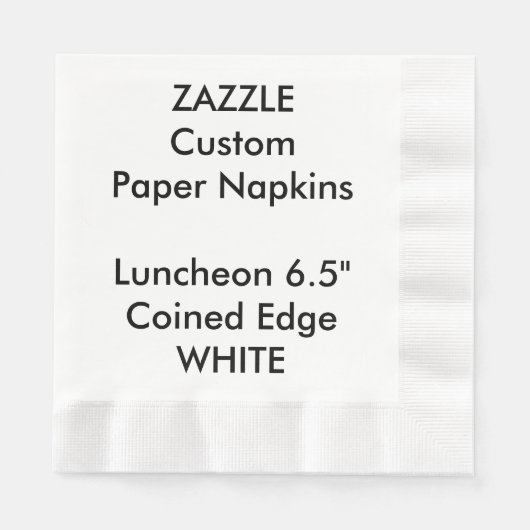 Serviette En Papier Zazzle Personnalisé BLANC Poupée Papier de déjeune (Devant)