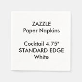 Serviette En Papier ZAZZLE Personnalisé Bordure Plate Cocktail Papier (Devant)