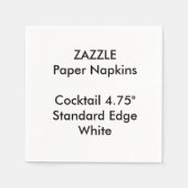 Serviette En Papier ZAZZLE Personnalisé Petit BLANC Cocktail Papier à  (Devant)