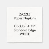 Serviette En Papier ZAZZLE Personnalisé Petit BLANC Cocktail Papier à  (Devant)
