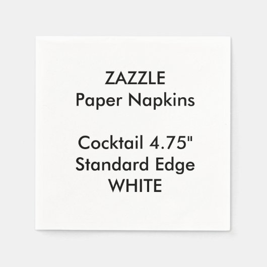 Serviette En Papier ZAZZLE Personnalisé Petit BLANC Cocktail Papier à (Devant)