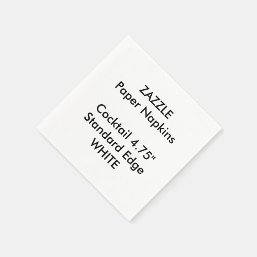 Serviette En Papier ZAZZLE Personnalisé Petit BLANC Cocktail Papier à  (Coin)