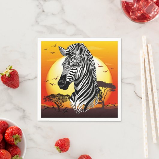 Serviette En Papier Zebra African Savanna Wild Animal (En situation)