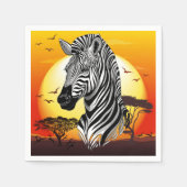 Serviette En Papier Zebra African Savanna Wild Animal (Devant)