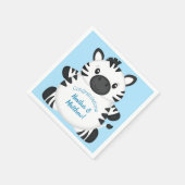 Serviette En Papier Zebra Baby shower Safari Blue Boy (Coin)