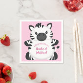 Serviette En Papier Zebra Baby shower Safari Rose Girl (En situation)