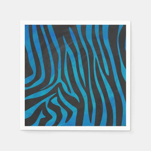 Serviette En Papier Zebra Black et Blue Print (Devant)