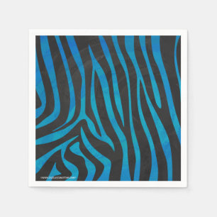 Serviette En Papier Zebra Black et Blue Print