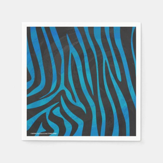 Serviette En Papier Zebra Black et Blue Print (Devant)