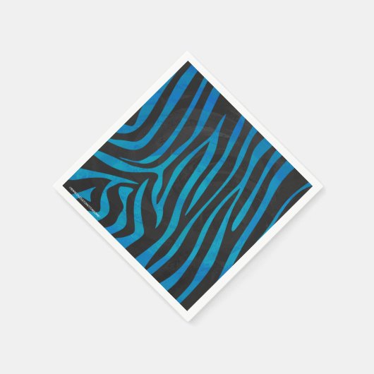 Serviette En Papier Zebra Black et Blue Print (Coin)