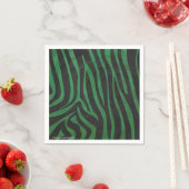 Serviette En Papier Zebra Black et Green Print (En situation)