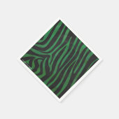 Serviette En Papier Zebra Black et Green Print (Coin)