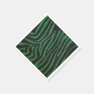 Serviette En Papier Zebra Black et Green Print