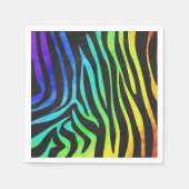 Serviette En Papier Zebra Black et Rainbow Print (Devant)