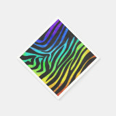 Serviette En Papier Zebra Black et Rainbow Print (Coin)