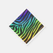 Serviette En Papier Zebra Black et Rainbow Print (Coin)