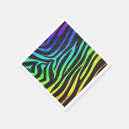Serviette En Papier Zebra Black et Rainbow Print (Coin)