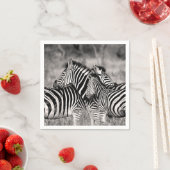 Serviette En Papier Zebra Herd Nature Safari Stripes noir et blanc (En situation)