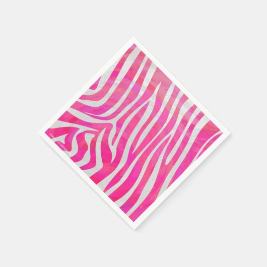 Serviette En Papier Zebra Hot Pink et White Print (Coin)