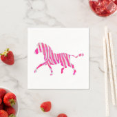 Serviette En Papier Zebra Hot rose et blanc Silhouette (En situation)