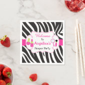 Serviette En Papier Zebra imprimé anniversaire Pamper Party (En situation)