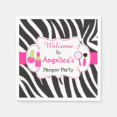 Serviette En Papier Zebra imprimé anniversaire Pamper Party (Devant)