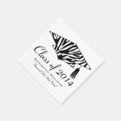 Serviette En Papier Zebra Imprimer Nom personnalisé Graduation serviet (Coin)