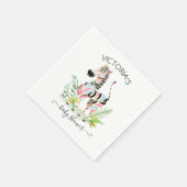 Serviette En Papier Zebra Jungle Baby shower de révélation de genre (Coin)
