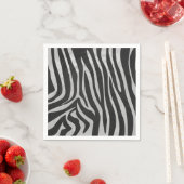 Serviette En Papier Zebra noir et gris clair (En situation)