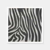 Serviette En Papier Zebra noir et gris clair (Devant)