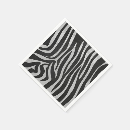 Serviette En Papier Zebra noir et gris clair (Coin)