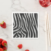 Serviette En Papier Zebra noir et gris clair (En situation)