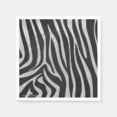 Serviette En Papier Zebra noir et gris clair (Devant)