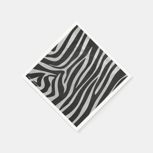 Serviette En Papier Zebra noir et gris clair (Coin)