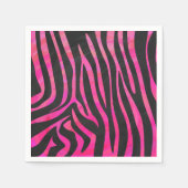 Serviette En Papier Zebra noir et rose chaud (Devant)