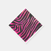 Serviette En Papier Zebra noir et rose chaud (Coin)