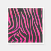 Serviette En Papier Zebra noir et rose chaud (Devant)