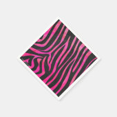 Serviette En Papier Zebra noir et rose chaud (Coin)