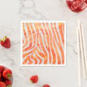 Serviette En Papier Zebra Orange and White Print (En situation)