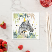 Serviette En Papier Zebra Party Animaux Anniversaire Zoo Safari (En situation)
