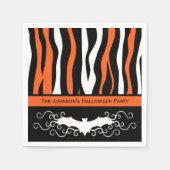 Serviette En Papier Zebra pattern et chauve-souris fête d'Halloween (Devant)