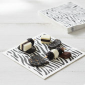 Serviette En Papier Zebra Print Black and White Party 