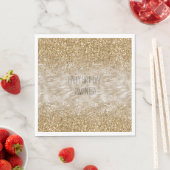 Serviette En Papier Zebra Print Faux Gold Parties scintillant (En situation)
